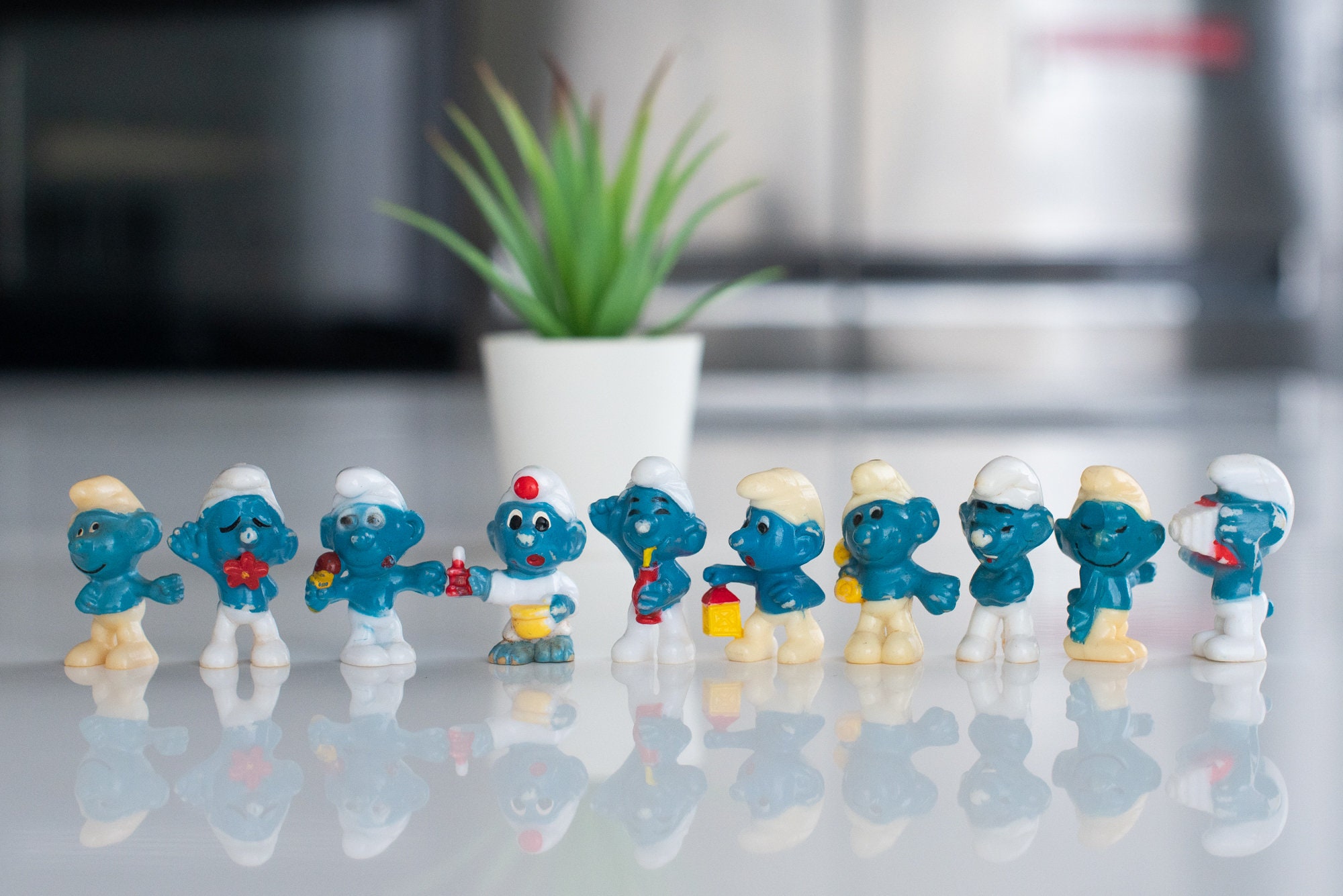 1981 Ferrero Kinder Surprise Vintage Mini Smurfs Parade, Schlumpf