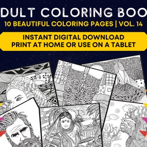 Printable Coloring Book Digital Album Beautiful Coloring Etsy