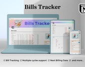 Bill Tracker - Bill Organizer and Expense Tracker | Notion Template for Tracking Your Spending in a Simple Bill List and Calendar
