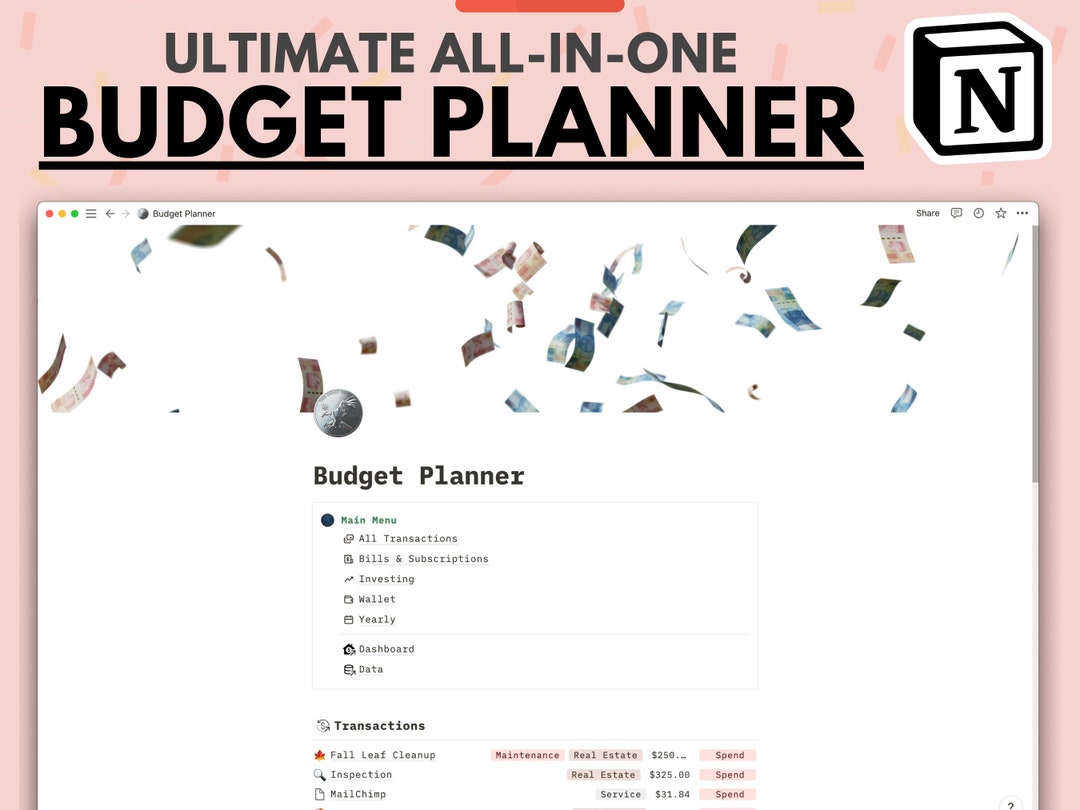 Digital Budget Planner | Notion Template | Track Personal and Business ...