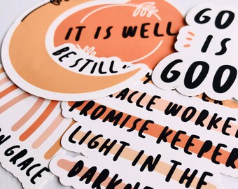 Peachy Tones Bible Verse and Faith Inspired Sticker Pack - Faith, Christian, God, Bible, Bible Study | Laptop, Waterbottle, Journal Sticker