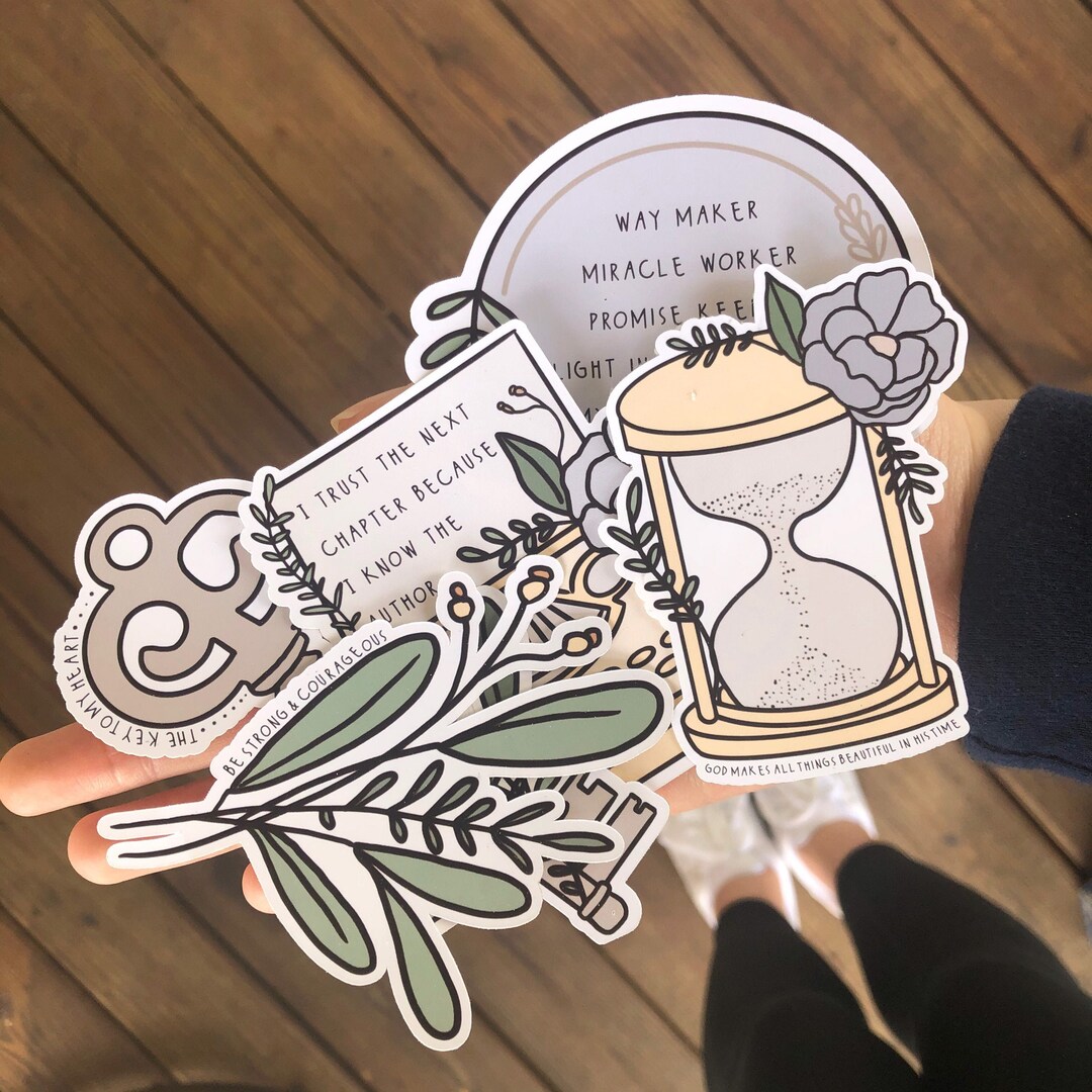Bible Verse Inspired Vintage Floral Sticker Pack - Faith, Christian ...