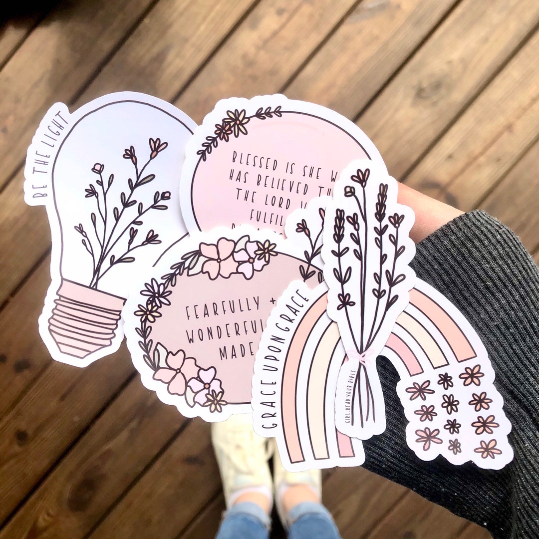 Bible Verse Inspired Fall Florals Sticker Pack - Faith, Christian, God ...