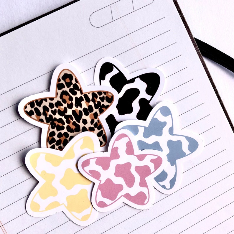 aesthetic vsco inspired animal print star stickers cow and etsy