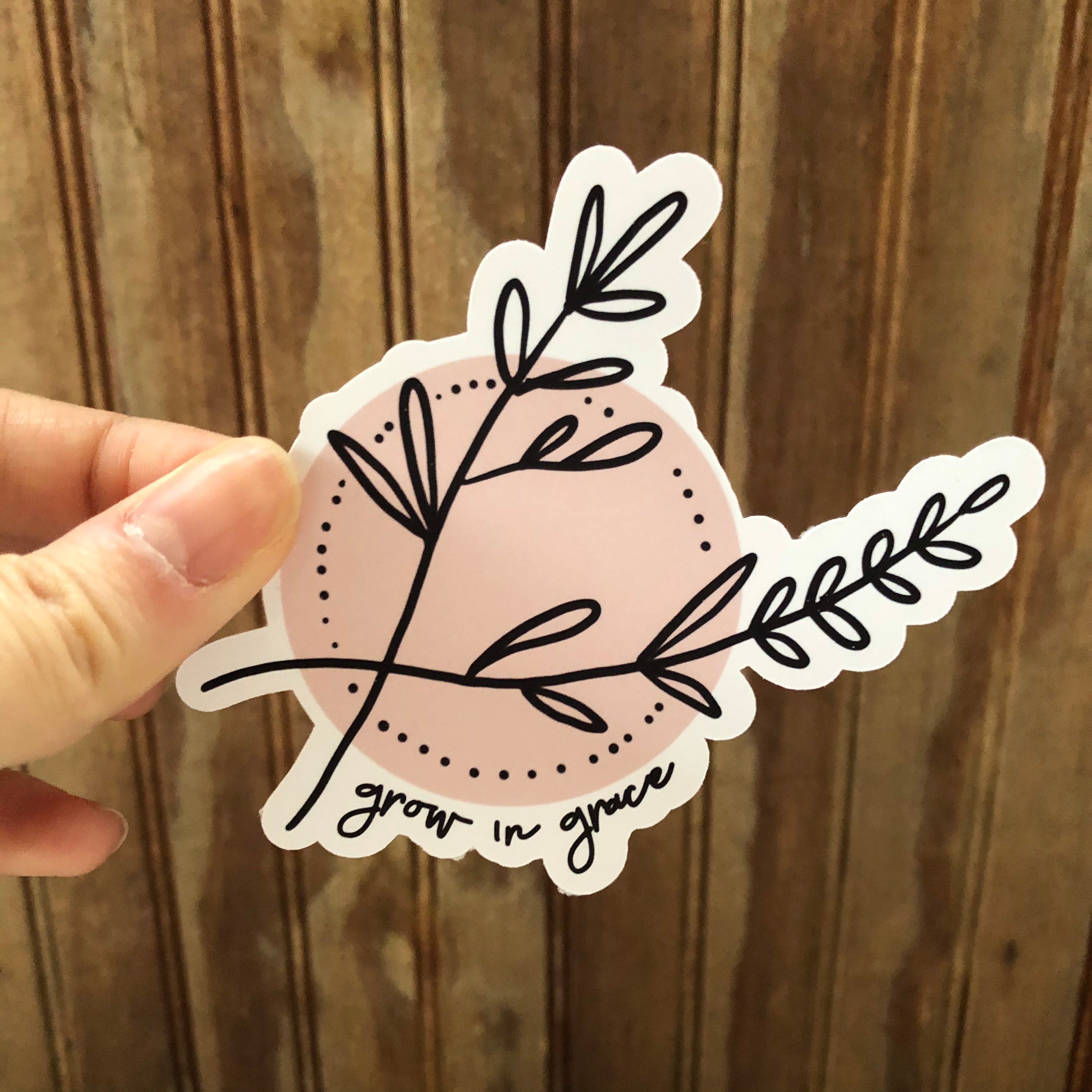Grow in Grace 2 Peter 3:18 Sketched Floral Sticker - Faith, Christian ...