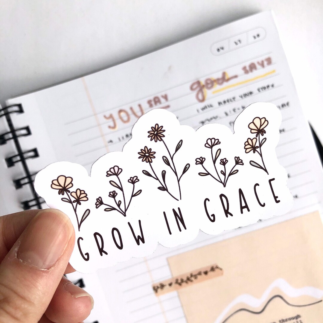 Grow in Grace Explore Collection Florals Sticker - Faith, Christian ...