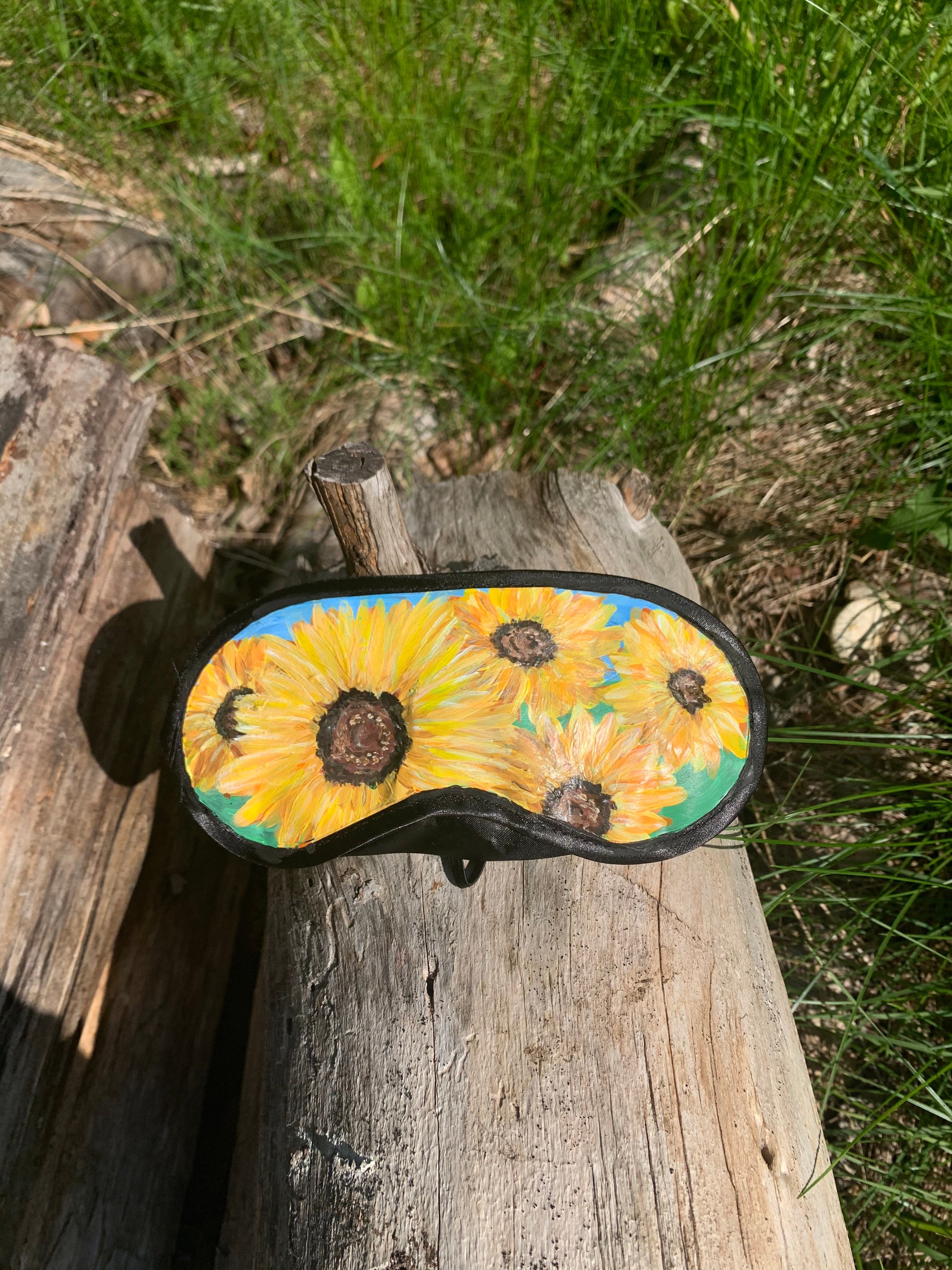 Sunflower Eye Mask Meditation Mask Sleep Mask HandPainted Etsy