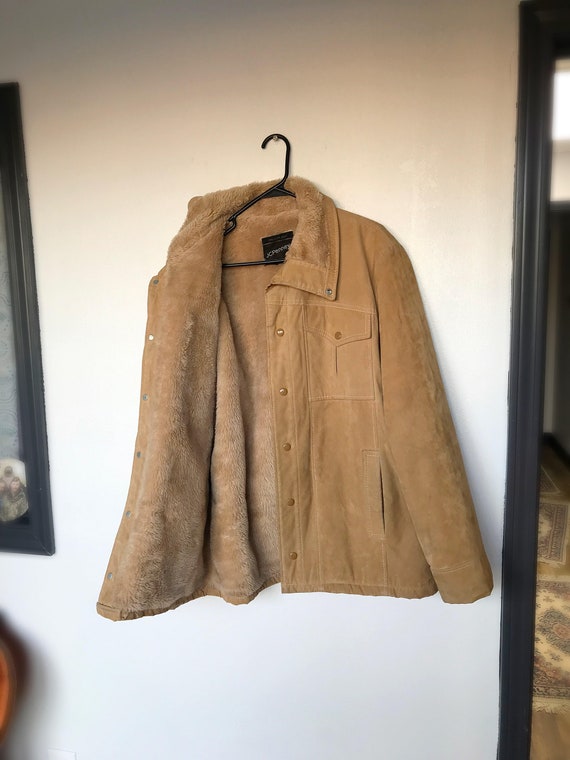 Vintage 70s Faux Fur Suede Tan JC Penney Coat Jac… - image 6