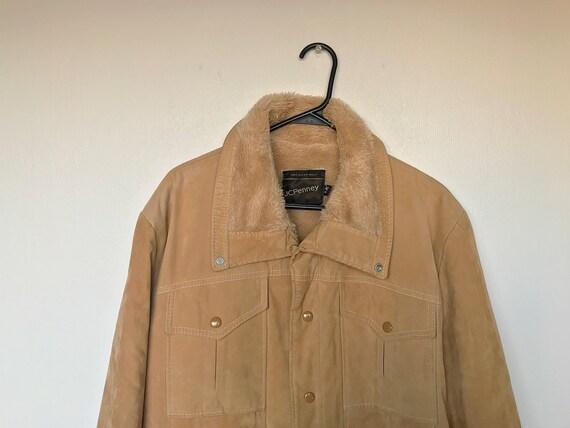 Vintage 70s Faux Fur Suede Tan JC Penney Coat Jac… - image 2