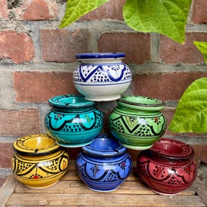 Posacenere Marocchino In Ceramica - Decorato A Mano, Antivento E Mangiafumo, Verde/Panna - Foto 3