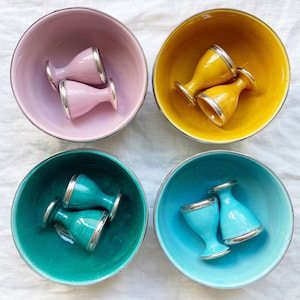 Die Perfekte Suppe Müsli Schüssel Keramik Schüssel mit Silber Futter 100% Original Handmade in Marokko Bild 5