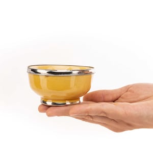 MINI Ceramic Bowl with Silver Lining Handmade in Morocco Perfect for Snacks Tapas Dips 画像 9