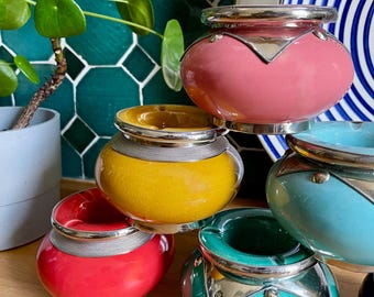 MEDIUM keramische asbak met zilveren bling windasbak Sturmaschenbecher 100% handgemaakt in Marokko