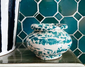 NEW! SMALL Speckled Splash Ceramic Ashtray Storm Ashtray 100% Handmade in Morocco