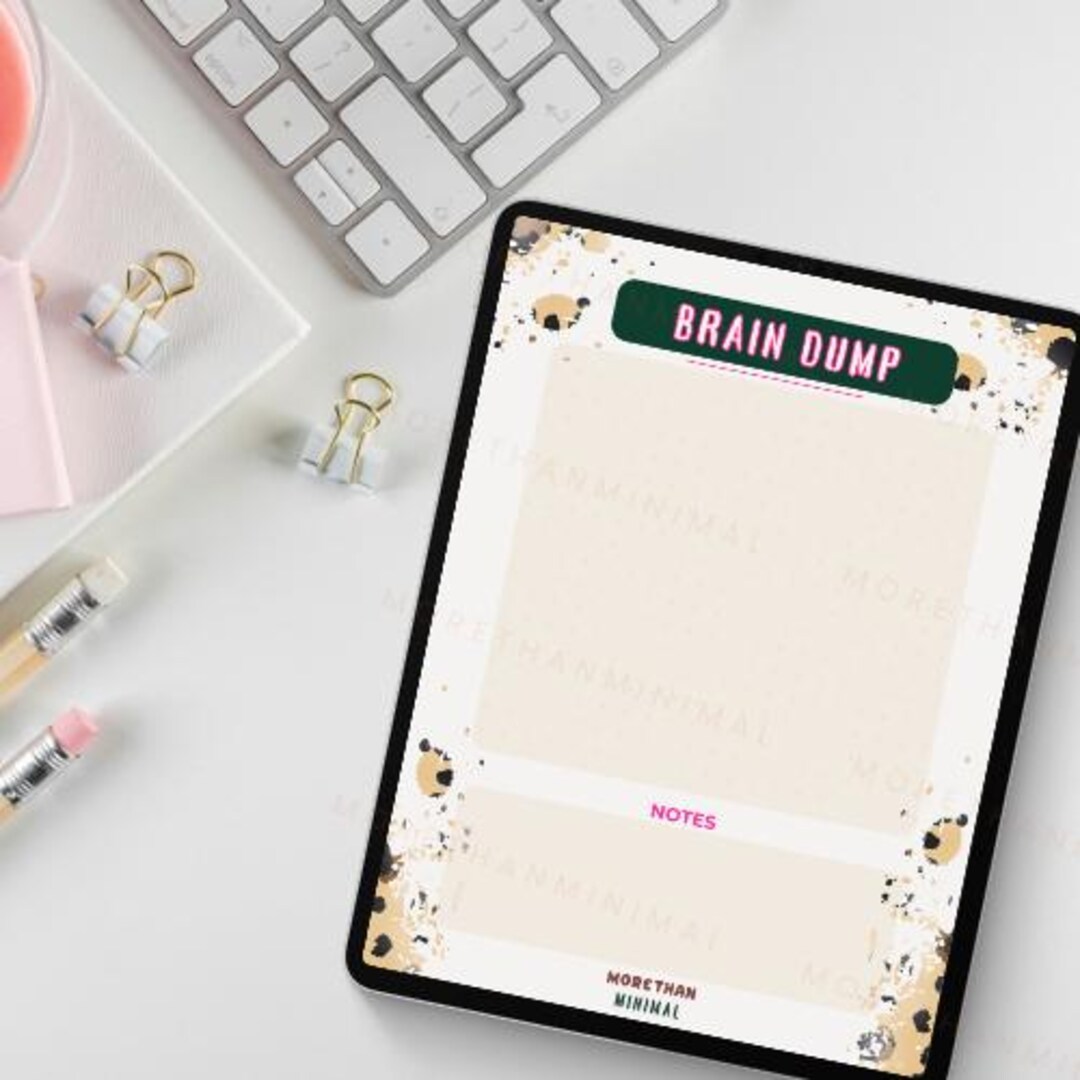 Maximalist Brain Dump Page | Digital Brain Dump for iPad | Planner Page | More Than Minimal - Etsy