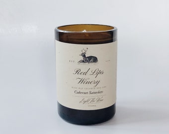 Red wine bottle Candle / eco-friendly candle