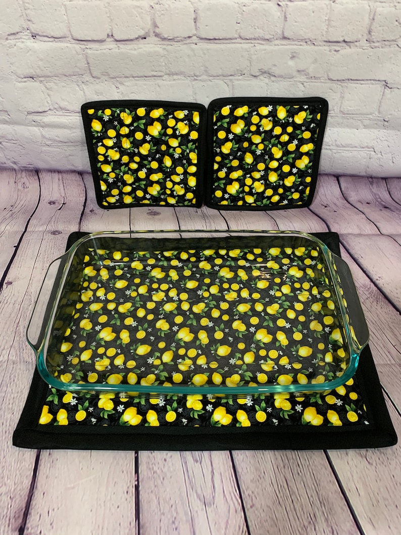 Lemon Hot Pad /& Pot Holder Set