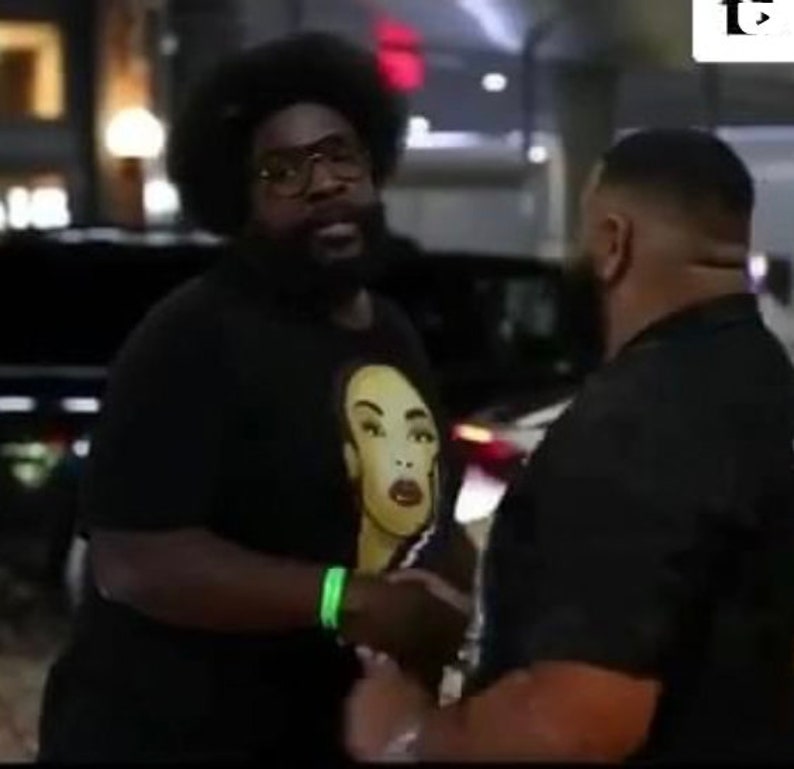 Questlove meets Dj Khaled wearing @nanlibinvasion Sade Sweetest Taboo Art T-shirt design