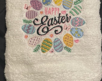 Easter Gift For Family Embroidered Kitchen or Bathroom Hand Towel Easter Kitchen Towel