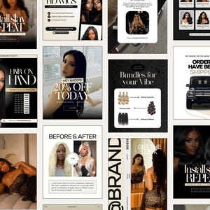 21 Luxury Hair Instagram Post, DIY Hair Price list Flyer, Wig Sale Flyer, Hair Sale Flyer, Editable Hair Canva Template for Business Owner
