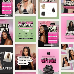 Plantillas editables de Instagram para peluquería: Redes sociales de salón de verano (volante de Canva)