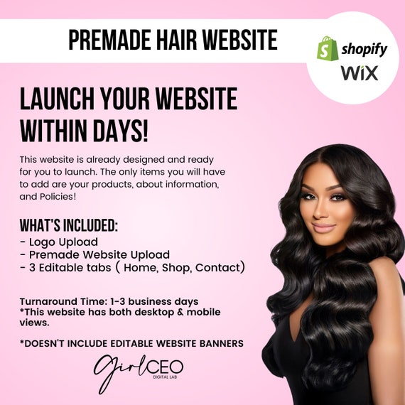 Beauty & Hair Premade Website Hair Extension Website - Etsy Beauty & Hair Premade Website Hair Extension Website - Etsy