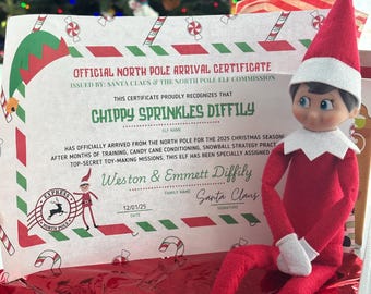 Official North Pole Elf Arrival Certificate | Canva Template | Digital Download