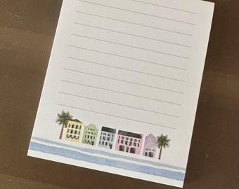 Rainbow Row Charleston notepad