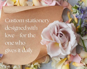 Personalized Designer Custom A2 Notecards & Plain colored envelopes, QTY 50