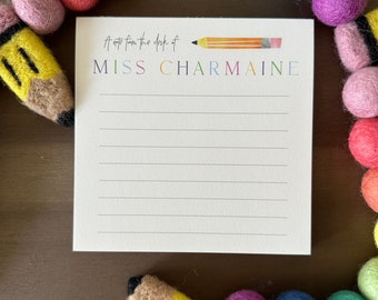 Teacher Notepad for Daycare or School | From the desk of