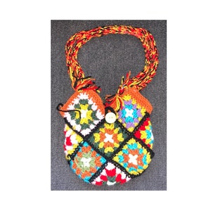 Ręcznie robiona torebka na szydełku - Grandma Square Patchwork damska wielokolorowa modna torebka typu tote - dostępna personalizacja i dostosowanie