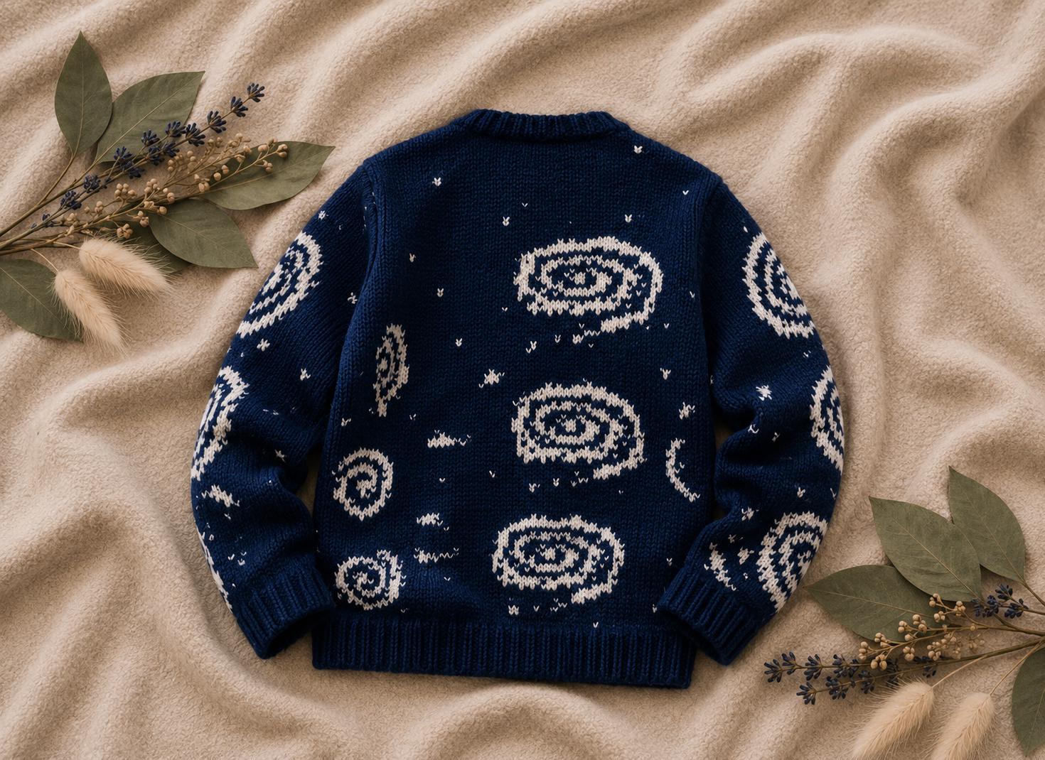 Hand Knitted Galaxy Sweater – Eternal Sunshine of the Spotless 