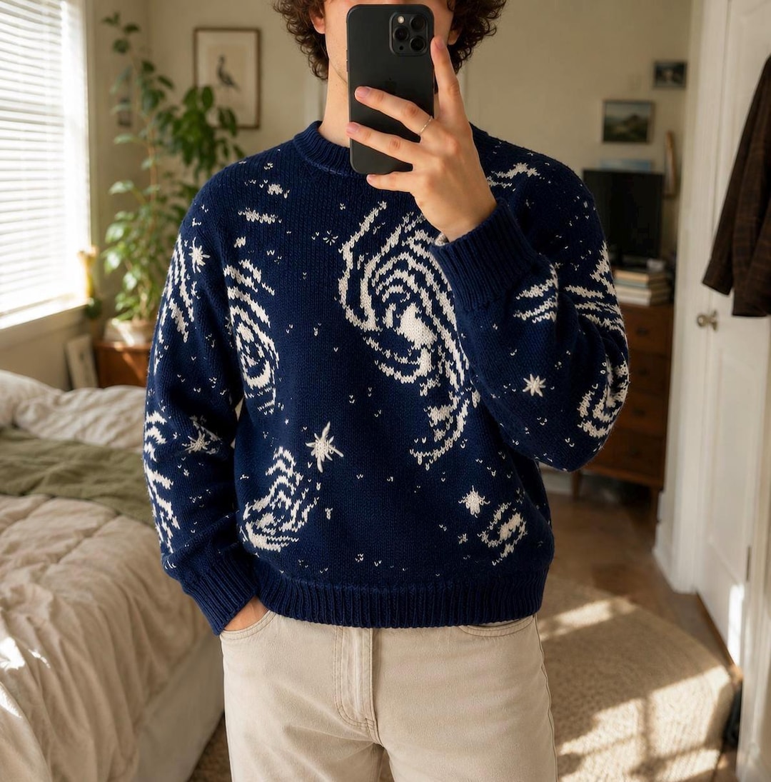 Hand Knitted Galaxy Sweater – Eternal Sunshine of the Spotless