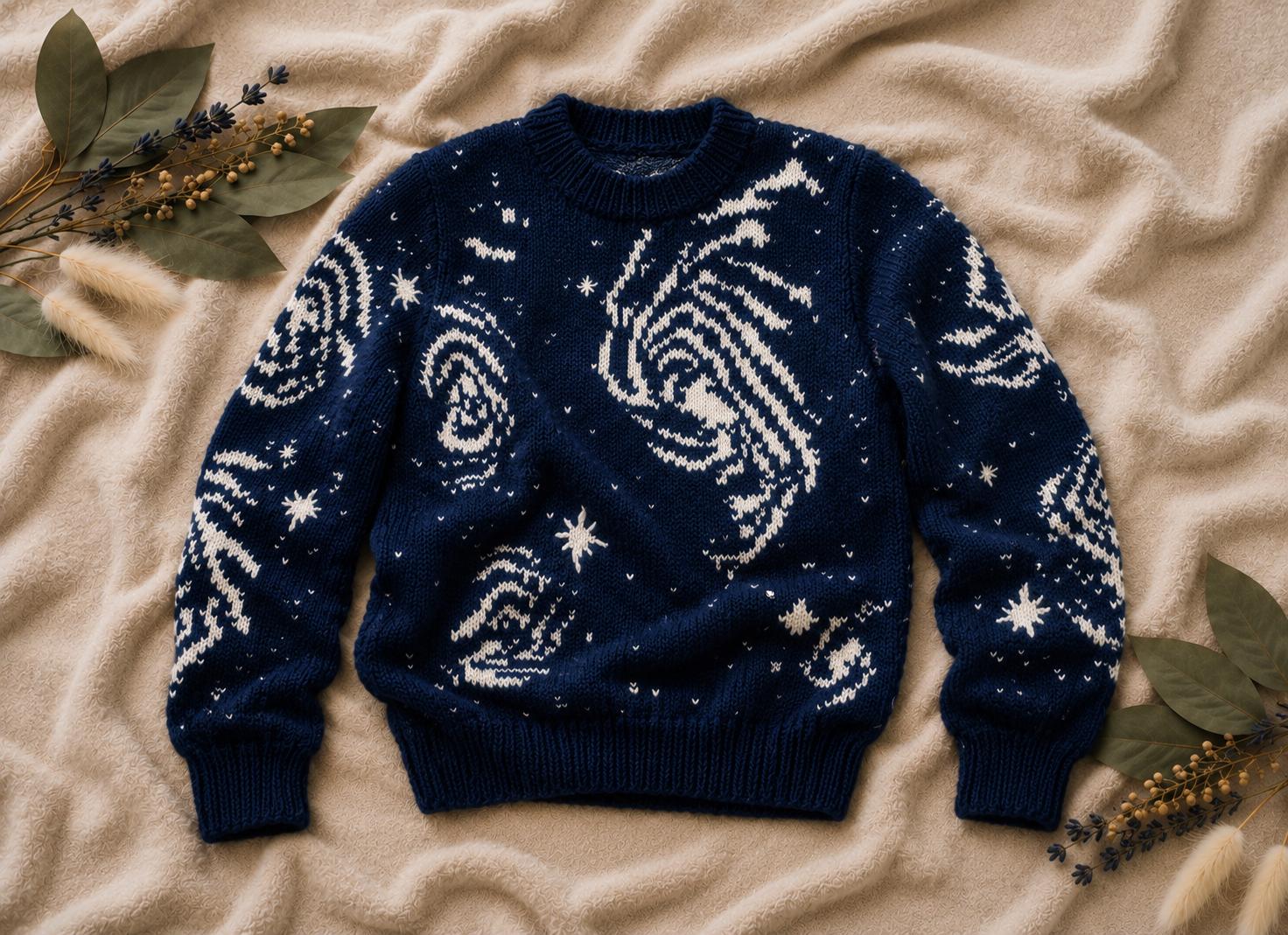Hand Knitted Galaxy Sweater – Eternal Sunshine of the Spotless 