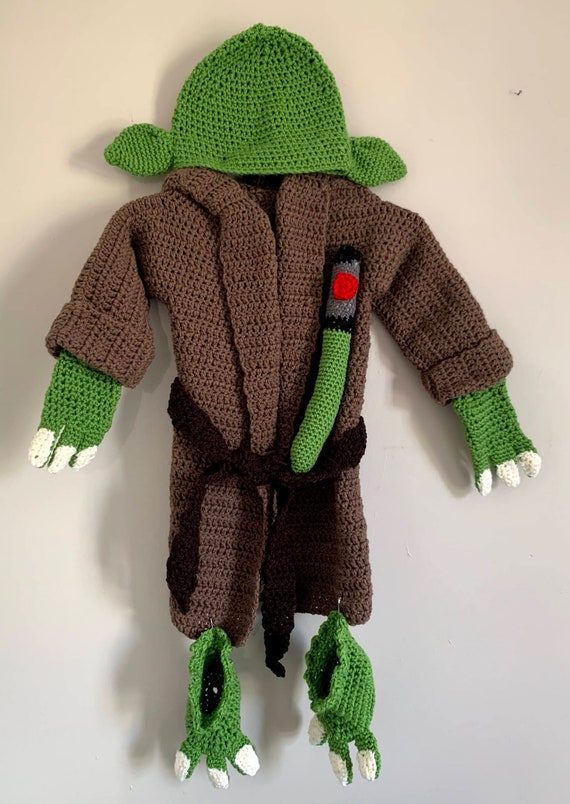 Conjunto de disfraz de bebé de Yoda de Star Wars de ganchillo, disfraz de  bebé, accesorio de fotografía para recién nacido, Verde