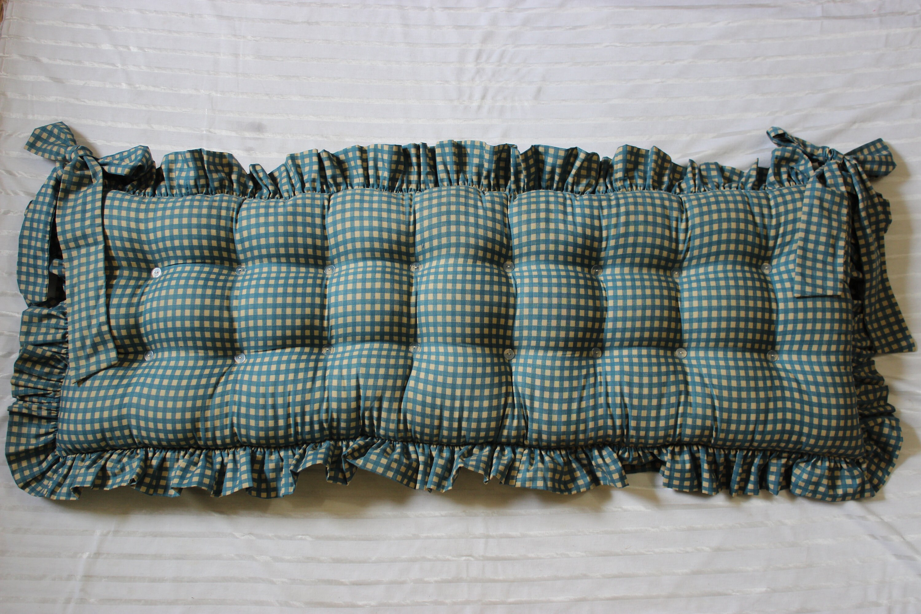Bench Cushion Tufted With Ruffle Etsy