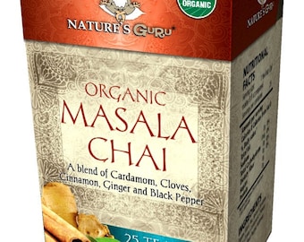 Organic Masala Chai Black Tea I Pyramid Tea Bags I 25CT Box
