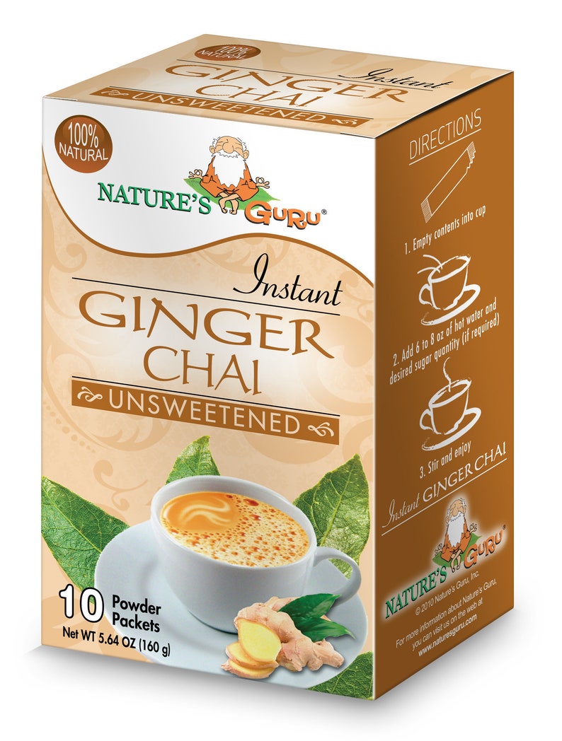 Ginger Chai Latte I Instant Tea Mix I Nature's Guru image 2