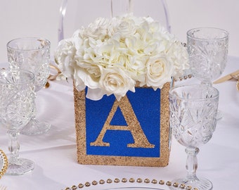 Royal Blue Baby Shower decorations Jumbo Baby Block Letter Centerpieces for boy