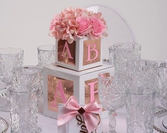 rose gold centerpieces for baby shower