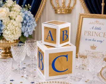 Royal blue Baby shower centerpieces Baby block letter Decorations for boy or girl