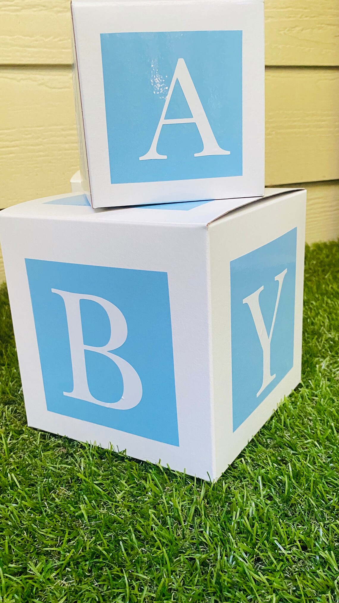 Pink and Blue Baby Shower Centerpieces Baby Block Letter Etsy
