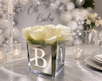 Acrylic BABY Vase, Clear Floral Arrangement Centerpiece, Baby Shower Decoration