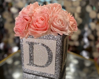 Floral Centerpiece customizable vases for Christmas party, baby showers, birthdays, winter themed table decoration