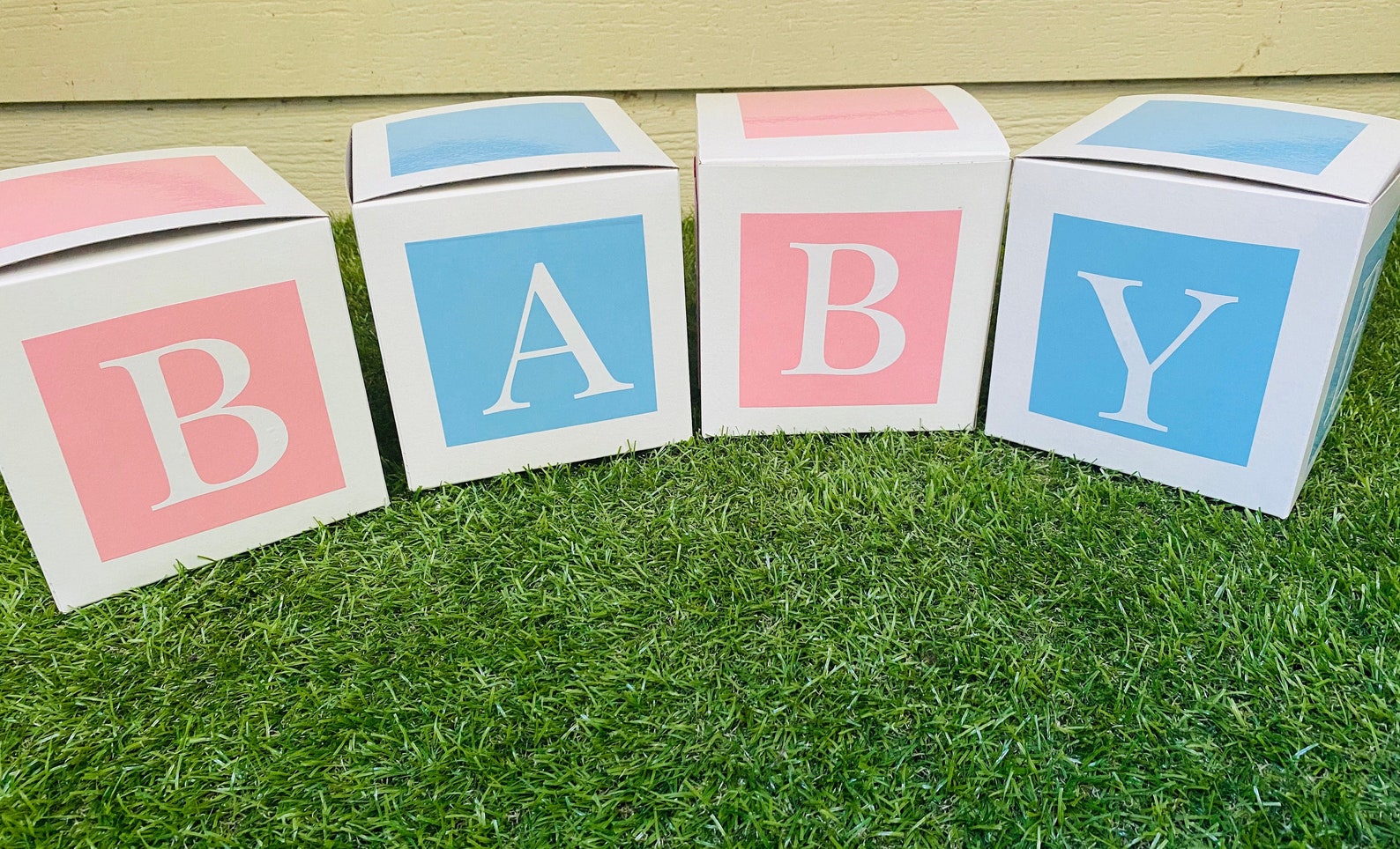 Pink and Blue Baby Shower Centerpieces Baby Block Letter Etsy