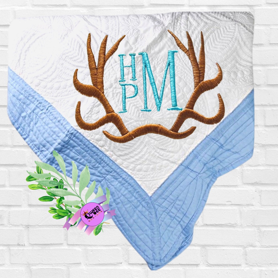 Personalized Baby Quilt Blanket, Embroidered Monogram Blanket for Baby ...
