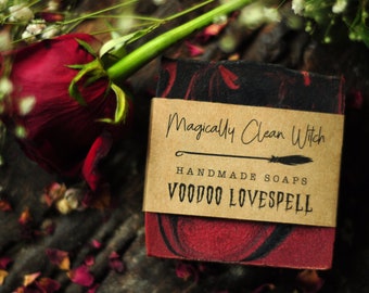 VooDoo Lovespell- Ylang Ylang. Magic Soap Spell. Attract True Love! Natural Vegan Bath Magic. Activated Charcoal