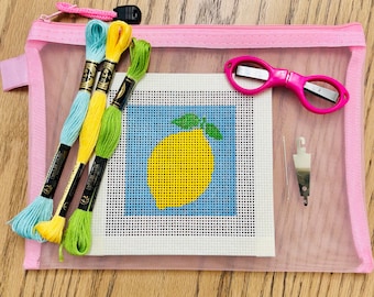 Zestaw do haftu krzyżykowego Lemon dla początkujących lub tylko płótno