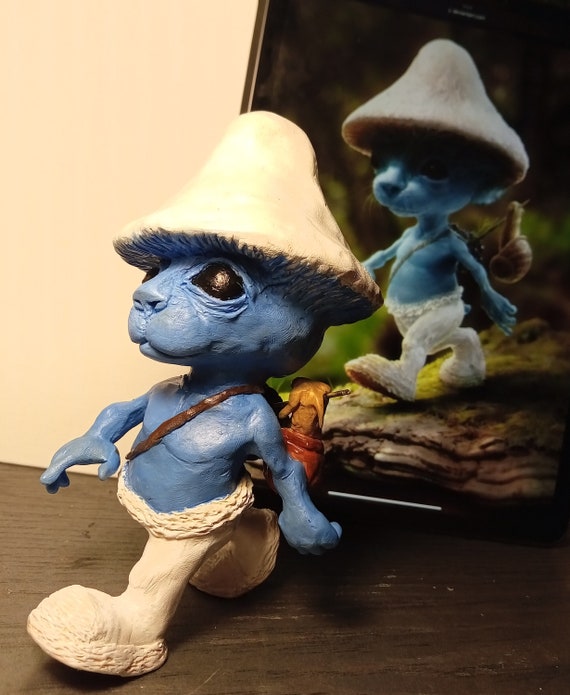 Smurf Cat Figure Handmade 