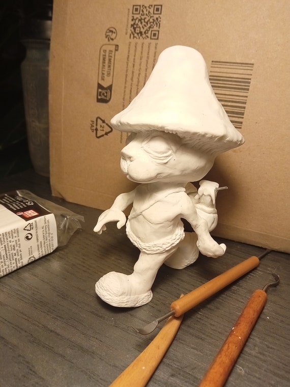 Smurf Cat Figure Handmade 